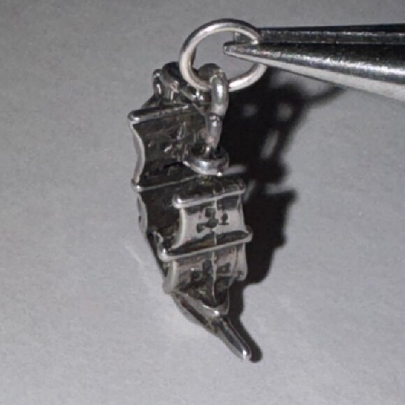 Sterling Silver French Ship Pendant - Picture 1 of 16